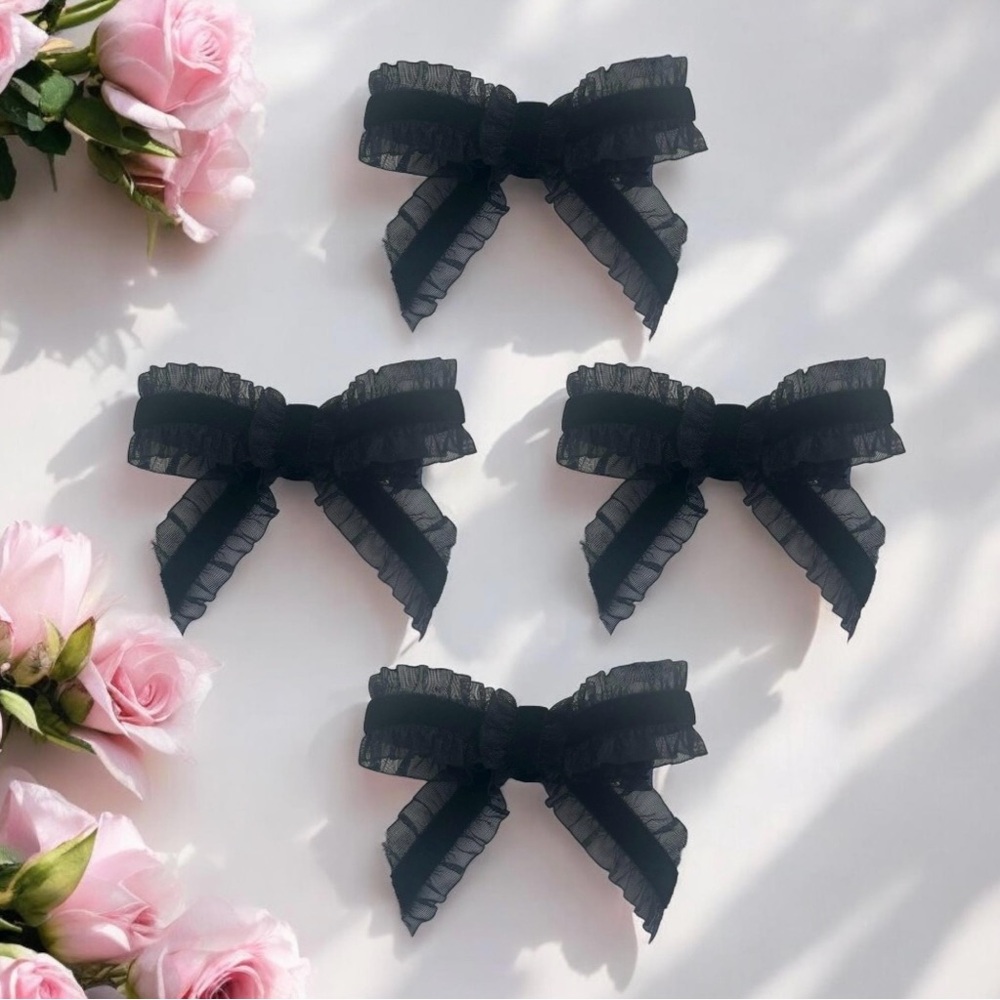 Elegant Black Hair Bows